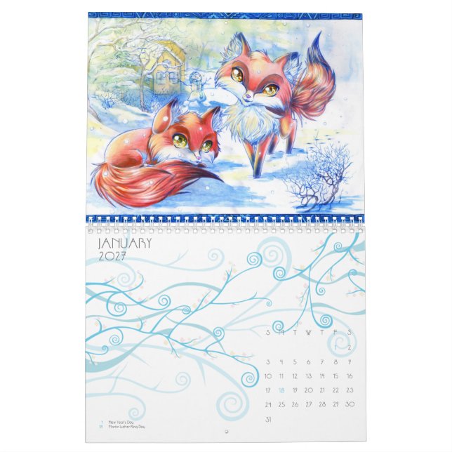 Anime art 2014 calendar (Jan 2027)