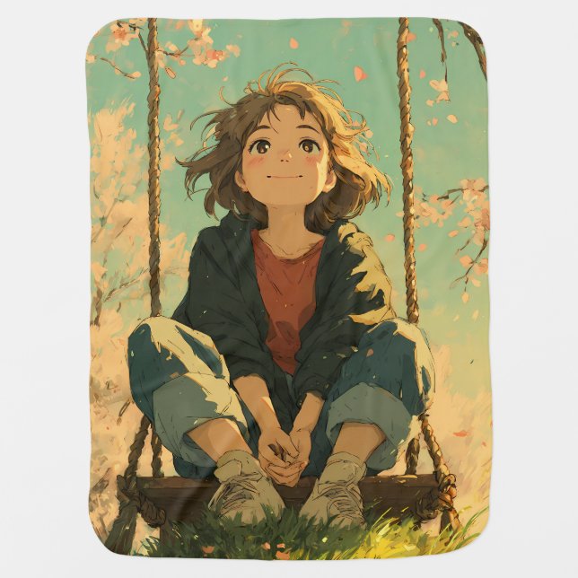 Anime Art Baby Blanket Soft Nursery Gift (Front)
