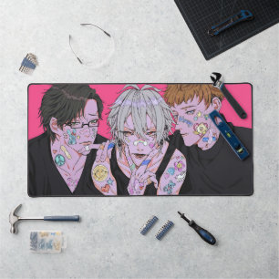anime art style desk mat
