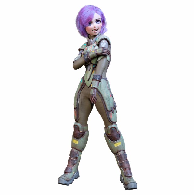 Anime Astronaut Gir Acrylic Silhouette Cutout (Front)