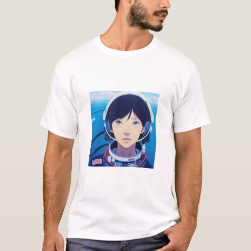 Anime Astronaut Mens Basic  T_Shirt