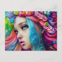 Anime Beatiful Baby Skin Goddess Graphic Postcard