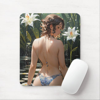 Anime beautiful girl Mouse Pad