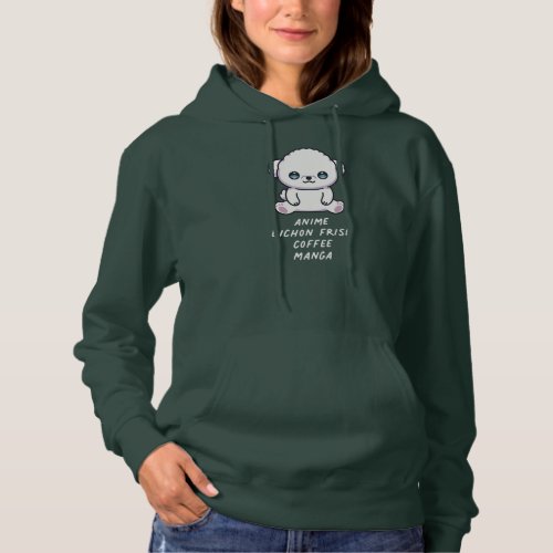 Anime Bichon Frise Coffee Manga Kawaii Dog Lover Hoodie