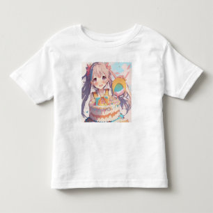 Anime Birthday Girl Pastel Colors Toddler T-shirt