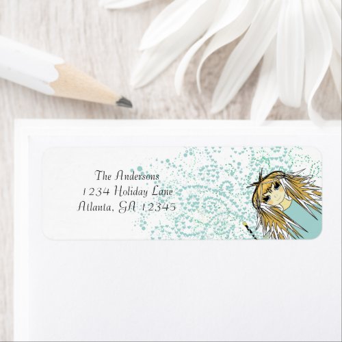 Anime Birthday Party Invitation Return Address Label