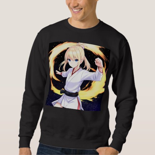 Anime Black Belt Girl Sweatshirt