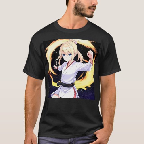 Anime Black Belt Girl T_Shirt