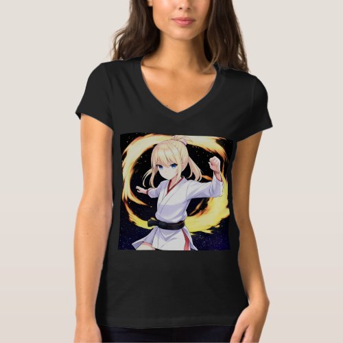 Anime Black Belt Girl T_Shirt