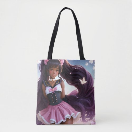 Anime Black Female Character Animecore Tote Bag