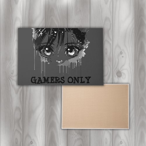 Anime Black  gray Face Monogram  Doormat