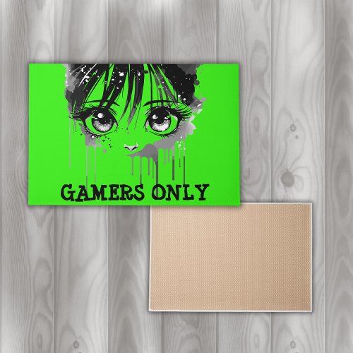 Anime Black  grey Face Monogram  Doormat