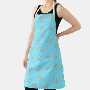 Anime Blue Pastel Dango All-Over Print Apron