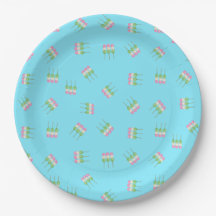 Anime Blue Pastel Dango Paper Plate
