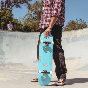Anime Blue Pastel Dango Skateboard