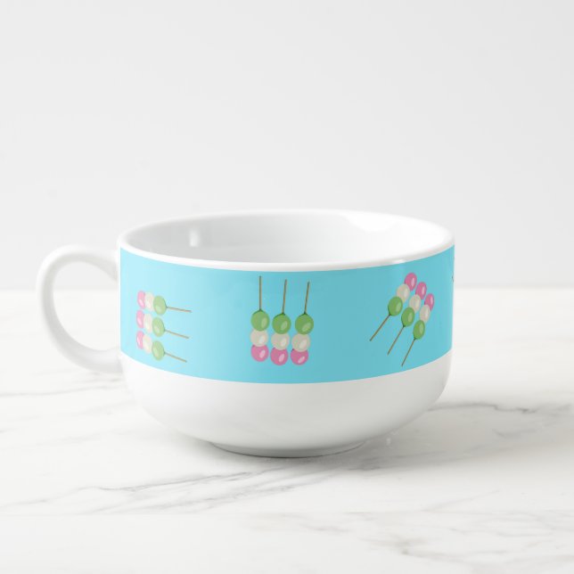 Anime Blue Pastel Dango Soup Mug (Right)