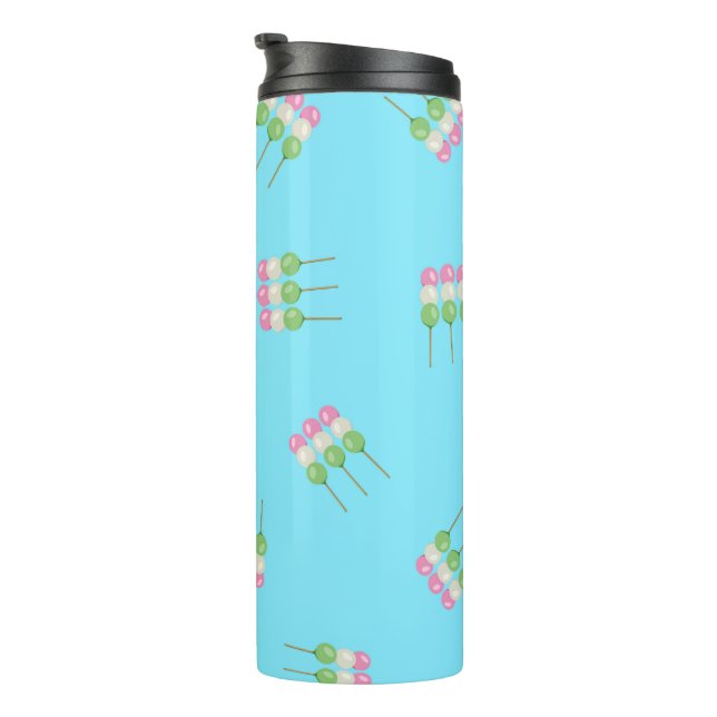 Anime Blue Pastel Dango Thermal Tumbler (Rotated Right)