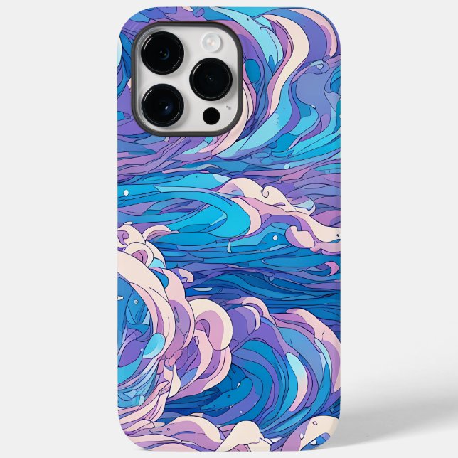Anime blue waves, Aesthetic of blue waves Case-Mate iPhone Case (Back)