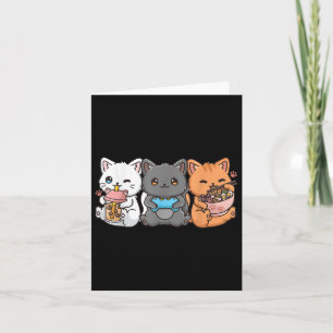 Anime Boba Tea Bubble Tea Gaming Gamer Ramen Cat Card
