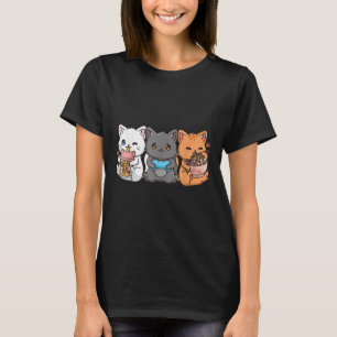 Anime Boba Tea Bubble Tea Gaming Gamer Ramen Cat  T-Shirt