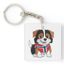 Anime Border Collie with Norway Flag
