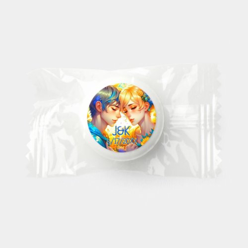 Anime Boy and Girl Floral Couple Personalized Life Saver Mints