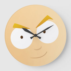 Anime Boy Face - Large Round Clock
