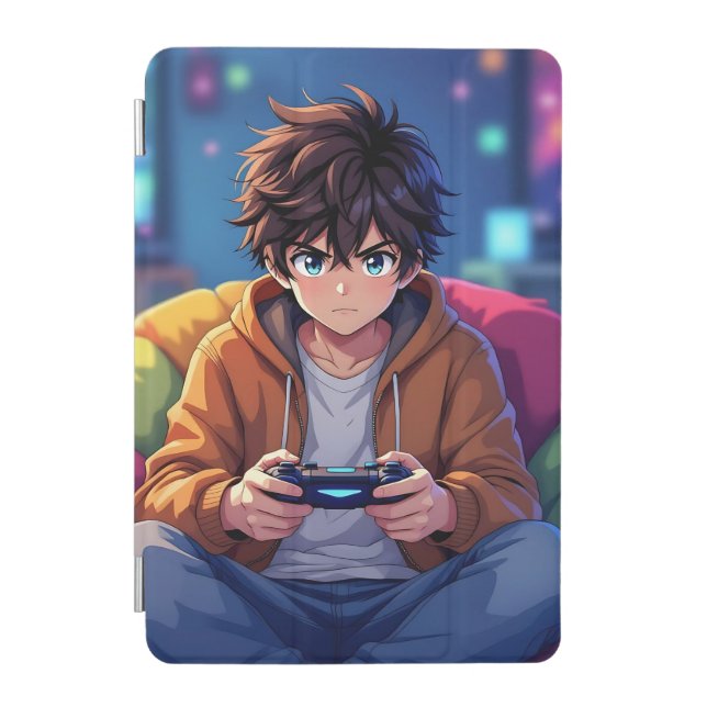 Anime Boy playing Video Game  iPad Mini Cover (Front)