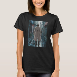 Anime Boy Rainy Tokyo Street Manga Japanese Art T-Shirt