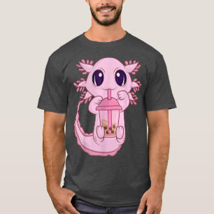 Anime Bubble Boba Tea TWomen Girls, Kawaii Aolotl  T-Shirt