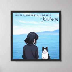 Anime Canvas Wall Art – Kindness Quote
