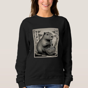 Anime Capybara Eating Ramen Japanese Cute & Funny  Sweatshirt