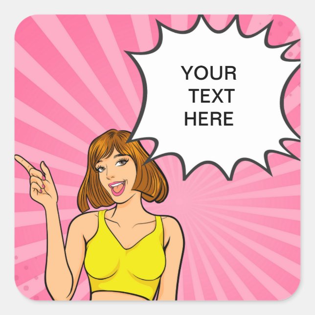 ANIME , CARTOON , CUSTOMIZABLE SQUARE STICKER (Front)