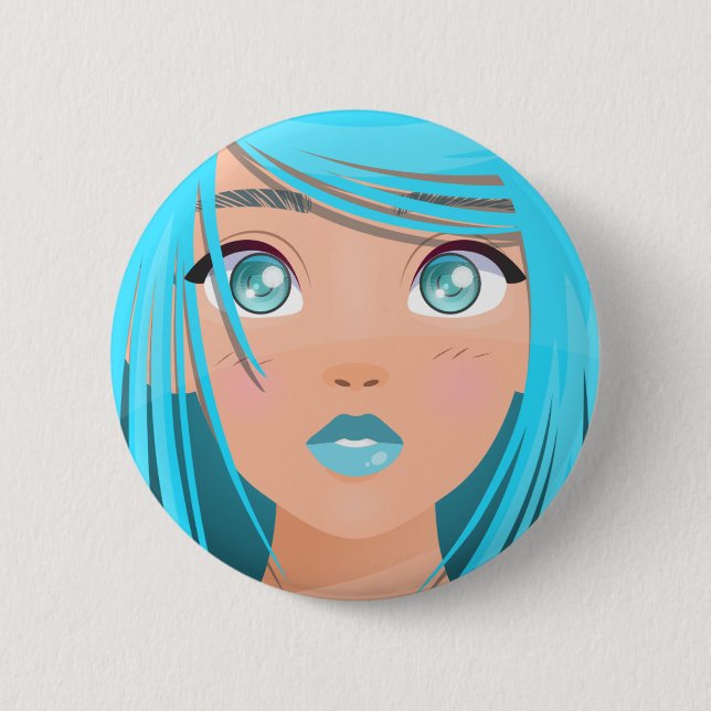 ANIME CARTOON GIRL  BUTTON (Front)