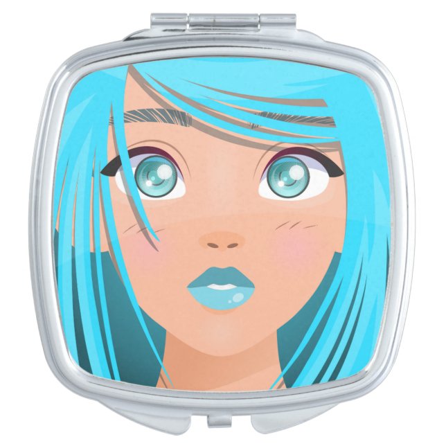 ANIME CARTOON GIRL COMPACT MIRROR (Front)