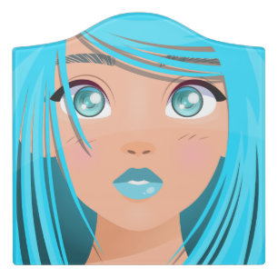 ANIME CARTOON GIRL DOOR SIGN