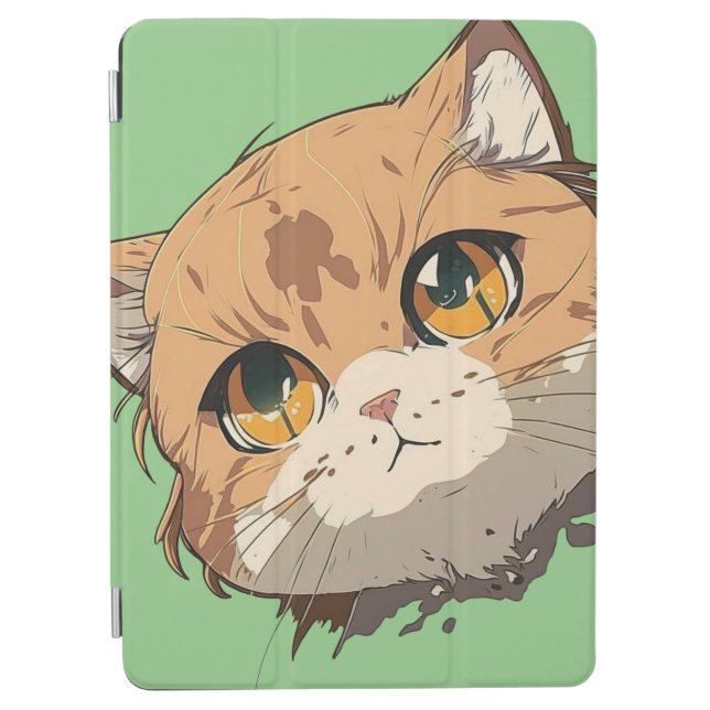 Anime Cat Face iPad Air Cover (Front)