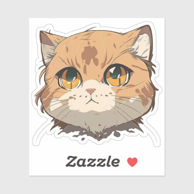 Anime Cat Face Sticker (Sheet)