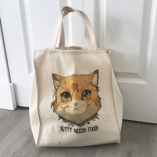 Anime Cat Face Tote Bag