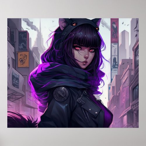 Anime Cat Girl Poster