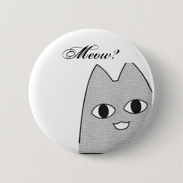 Anime cat pinback button (Front)