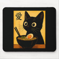 Anime Cat Ramen Japanese Funny Graphic Tees Kawaii