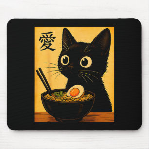 Anime Cat Ramen Japanese Funny Graphic Tees Kawaii Mouse Pad