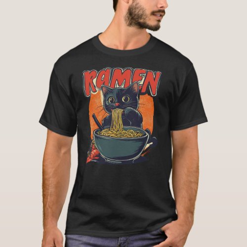 Anime Cat Ramen Kawaii japanese cat kawaii manga T-Shirt