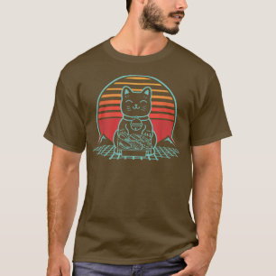 Anime Cat Sushi Retro Japanese Aesthetic Kawaii  T-Shirt