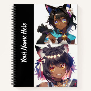 Anime Catgirl 8.5" x 11" Spiral Sketchbook Notebook