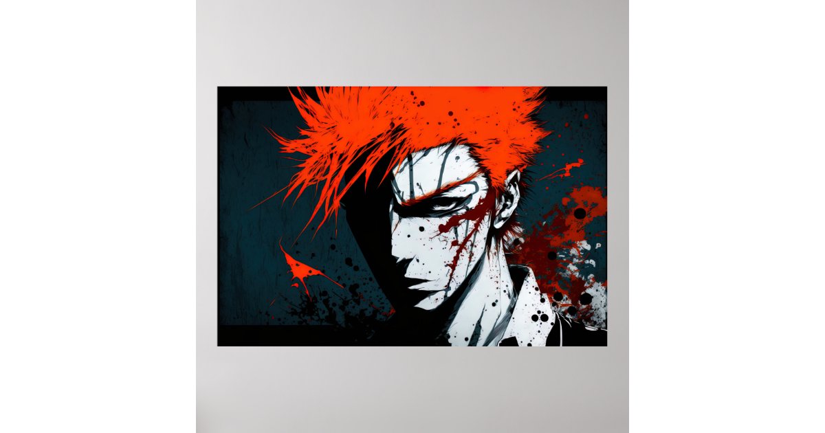 Anime Character Watercolor Wall Art Poster | Zazzle