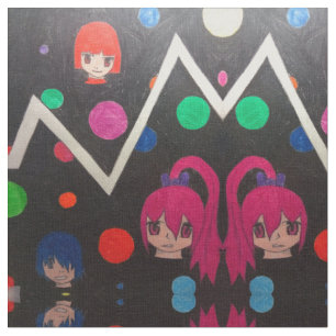 Anime Characters Bright Design Fabric