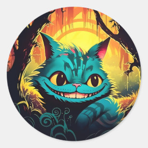 Anime Cheshire Cat Alice in Wonderland Classic Round Sticker