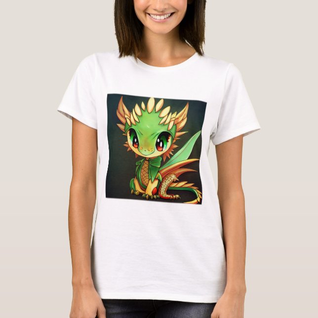 Anime Chibi Dragon Women's Basic T-Shirt  (Front)